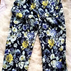 H&M Floral Cigarette Slim-fit Pants